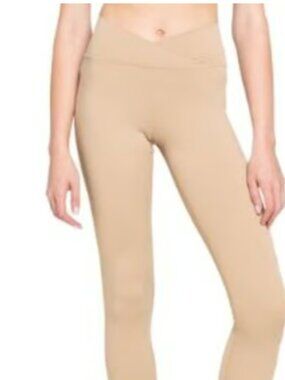 Cozi Women's Tan Crossover Waist Leggings - Size XS  Extra Small Gym Pilates